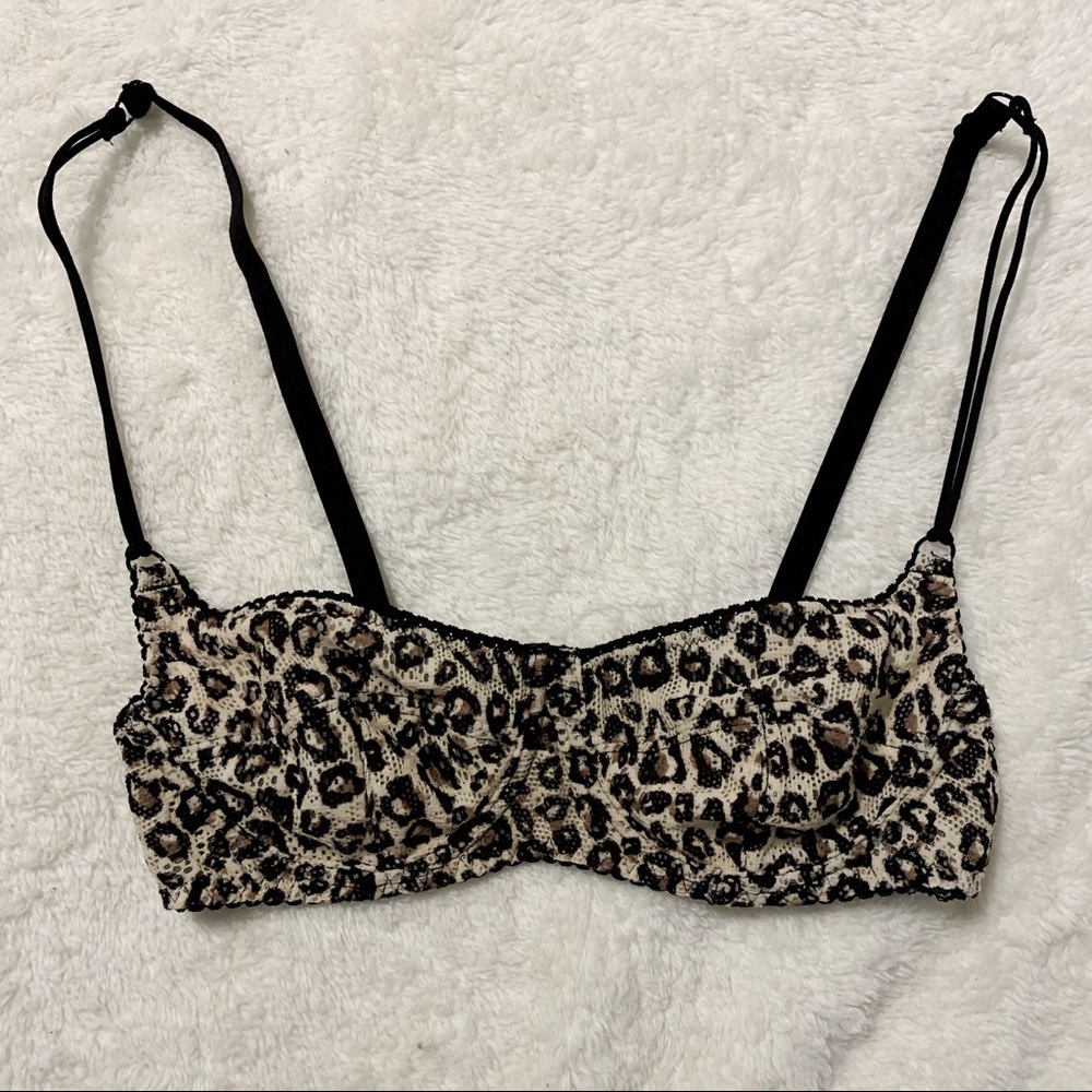 Free People cheetah lace bralette